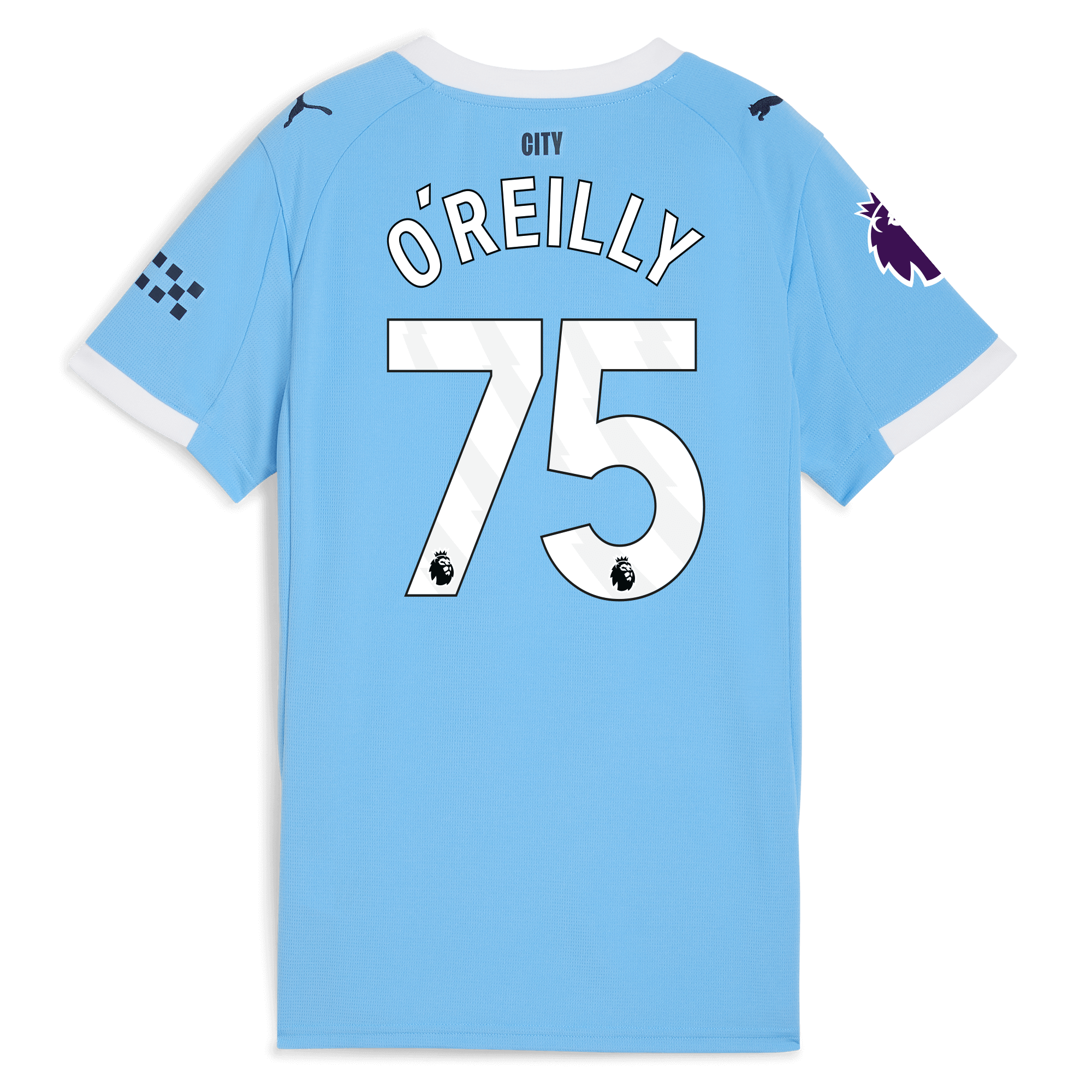 Manchester City womens manchester city premier league home jersey 202526 with oreilly 75 printing Collection - ManchesterCitystore.com